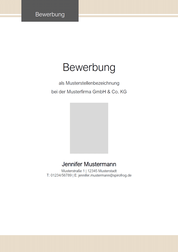 Vorlage / Muster: Bewerbungsdeckblatt-Vorlage 2020