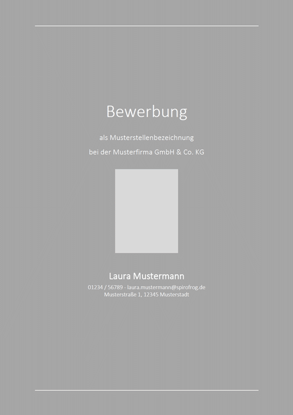 Bewerbungsdeckblatt: 126 Muster & Vorlagen für das Deckblatt deiner Bewerbung 14 Vorlage / Muster: Deckblatt-Muster 2020
