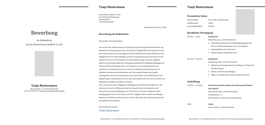 Vorlage / Muster: Bewerbung Einkäufer / Einkäuferin