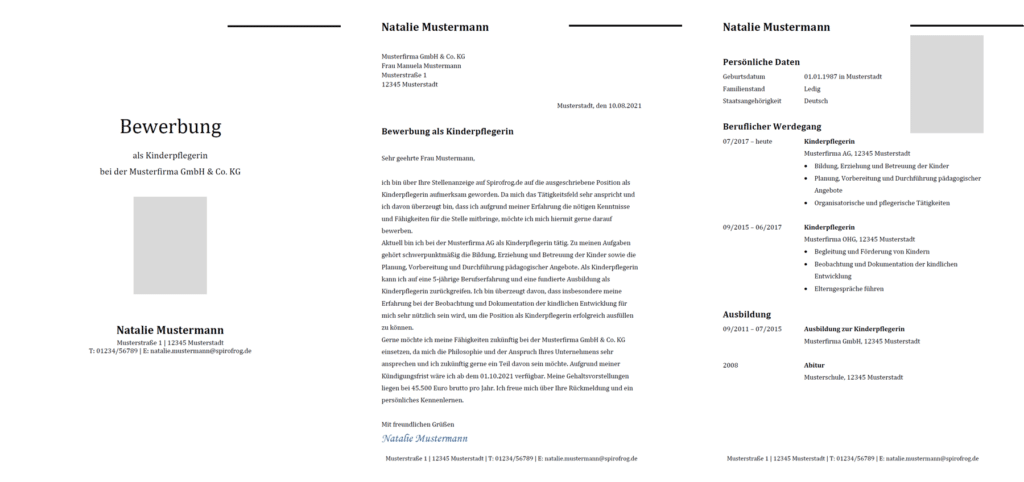 Vorlage / Muster: Bewerbung Kinderpfleger / Kinderpflegerin