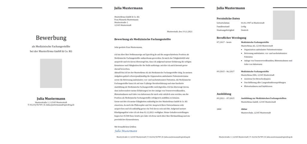 Vorlage / Muster: Bewerbung Medizinischer Fachangestellter / Medizinische Fachangestellte