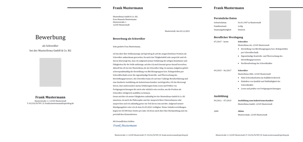 Vorlage / Muster: Bewerbung Schweißer / Schweißerin