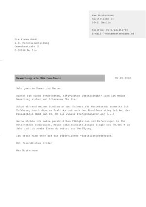 anschreiben tabellarisch