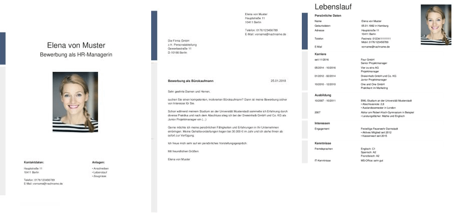 Komplette Bewerbungsvorlagen: Muster für die Bewerbung 2026 3 bewerbung elegant modern 1