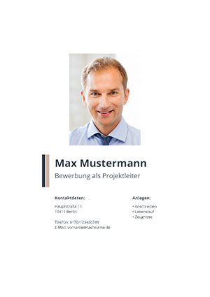 Bewerbungsdeckblatt: 126 Muster & Vorlagen für das Deckblatt deiner Bewerbung 5 deckblatt mit icons