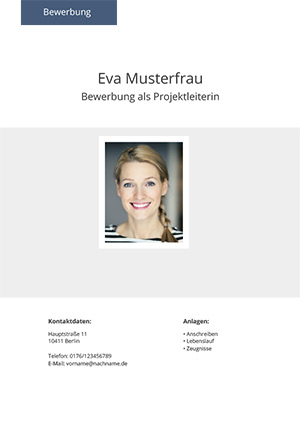 Bewerbungsdeckblatt: 126 Muster & Vorlagen für das Deckblatt deiner Bewerbung 2 deckblatt modern