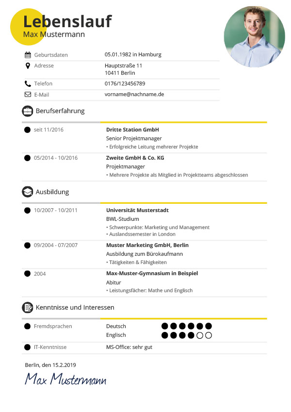 lebenslauf modern dynamisch